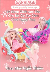 Đồ Chơi Trung Thu Lồng Đèn Xe Ngựa Pony Kéo Quả Bí Ngô Cổ Tích Cho Bé Có Nhạc Đèn