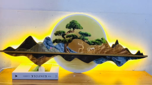 (ẢNH CHỤP) Tranh đèn led mẫu cách điệu 1 tranh hiện đại trang trí decor kèm đinh