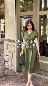 Đầm thiết kế BEMINE cổ tim đính nơ dáng dài phù hợp đi chơi-B581