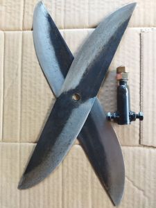 2pcs PISAU PENCACAH RUMPUT 35CM SPOH PANDE BAHAN BAJA dilengkapi AS sambung