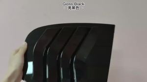 For BMW 3-Series E90 320i 330i 325i 318i M3 2005-2011 Carbon Fiber Gloss Black Rear Side Window Louver Shutter Trim Cover