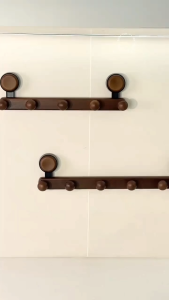 Wooden Texture Suction Cup Hanger Wall Mounted Wall Door Clothes Hook Free Punch Bathroom Clothes Hook