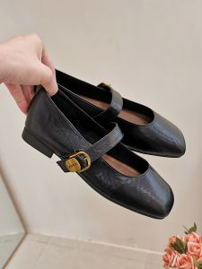 French Style Soft Bottom Mary Jane Shoes Womens Spring 2025 Flat Bottom Buckle Strap Square Head Comfortable Fashionable
