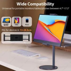 Portable Adjustable Monitor Stand Foldable Desktop Bracket Universal Height Angle Holder for 4.7-17.3 Inch Phone Tablet Laptop
