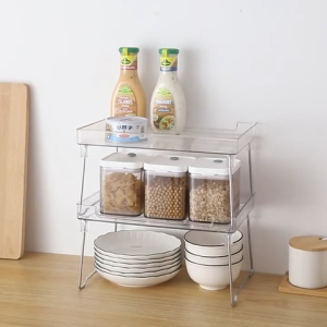 Easyhome.sg Kitchen Stackable Storage Rack | Multi-Layer Countertop Organizer | Space Saving Shelf