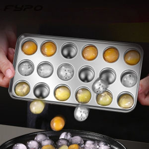 Konco 304 Stainless Steel Frozen Ice Mold Food Grade Household Ice Hockey Freezer Quick Demolding Ice Grid Box 18 Grids Ice Ball Maker Tray with Lid