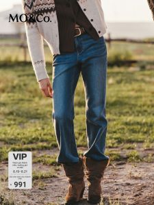 MO&Co. | Fleece Lined Warm Mid High Waist Straight Trousers