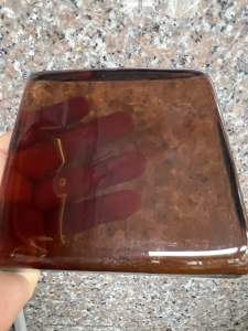 มอร์แกไนต์(Morganite)พลอยก้อน กระจก 0.602 (GRAM ) กรัม" Lab created Glass rough"(ความยาวและ ความกว้าง 4X4 inch นิ้ว)(ความหนา 1.00 inch นิ้ว)"