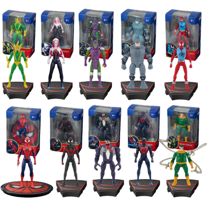 ZD ของเล่น Spider-man ฐาน AGGREGATION GAMEPLAY Iron Man Miles Morales ELECTRO SPIDER GWEN Collection Infinity Saga รูปของเล่น
