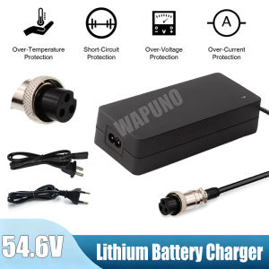 54.6V 2A Lithium Battery Charger GX16-3 Pin Connector for 48V ZERO VSETT Kaabo Speedway Kugoo Electric Vehicle EU US Plug