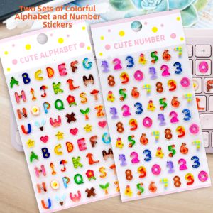 DIY Decoration Colorful Letters Numbers Symbols 3D Candy Crystal Transparent Stickers