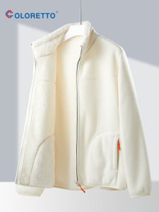 Womens Fleece Polar Fleece Jacket Tops Mens Outdoor Shell Jacket Liner Spring Autumn and Winter Double-Sided Thickened Sweater Cardigan