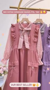 Two Mix Gamis Anak Perempuan Overall Cargo 11 - 14 Tahun SN659 SN660 SN703 SN623 SN626