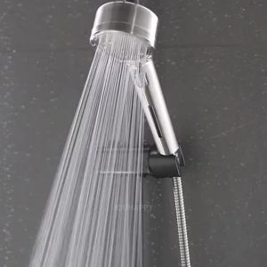 High Pressure Shower Head with Filter 360° Rotation Water Saving Rainfall Shower Head One-key Stop Button Bathroom Accessories