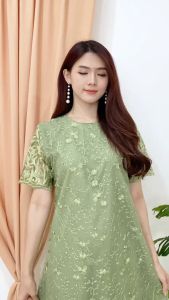 (ZXC) Dress Tile Allsize S M L XL / Dress Tulle Pesta / Dres Natal / Dress Gereja / Dress Seragam / Dress