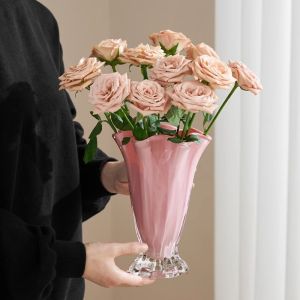 Luxury Petal Design Glass Vase