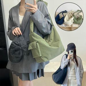 กระเป๋าผ้าแคนวาสลำลองสำหรับเดินทางแบบเรียบง่าย กระเป๋าสะพายข้างผู้หญิง ความจุขนาดใหญ่แบบใหม่ น้ำหนักเบาและใช้งานได้หลากหลาย