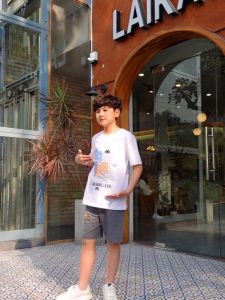 Bộ hè bé trai size đại Bigfox Miss Meow mặc hè kiểu dáng Hàn Quốc vải cotton in Gamer cỡ trẻ em 12-15 tuổi 40kg - 50kg