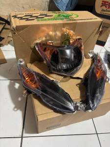 CUSTOM reflektor plus sen Revo FI Revo x hitam oren hitam oranye kualitas Jos Terbaik