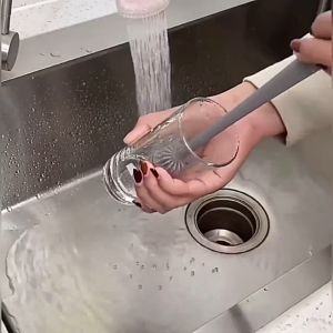 BOSSLU Sikat Pembersih Botol/Cangkir/Gelas Bahan Silikon Dengan Gagang Untuk Dapur 2QW15