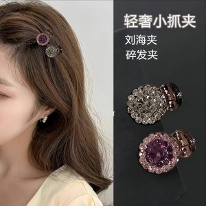 Fall and Winter New Arrival Rhinestone Mini Claw Clip Female Bangs Forehead Broken Hair Side Hairpin Princess Hair Clip Headdress Female