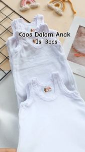 Singlet Anak Kaos Dalam Bayi Uk S M L XL 2XL 3XL Putih Isi 3pcs