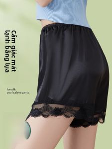 MiiOW | Quần an toàn Ice Silk mùa hè cho nữ quần lót ngắn mát mẻ rộng rãi viền ren mặc nhà thoáng khí thoải mái quần áo làm việc