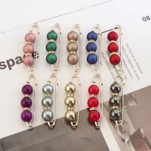 Bộ 5 Giả Ngọc Trai Thổ Cẩm Chân Nữ Thời Trang Phụ Kiện Quần Áo Trang Trí An Toàn Kẹp Trang Sức Cho Quần
