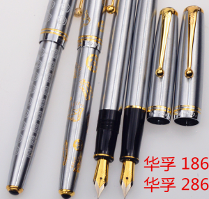 Bút Chì Viết Thư Pháp Mạ Vàng Hai Màu 186 Cỡ Lớn Có Nắp Xoay Bằng Thép Hợp Kim Kẽm Bút Chì Viết Chữ Kinh Điển