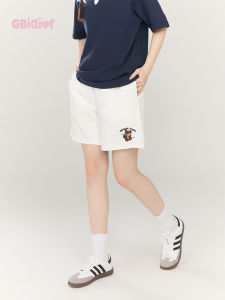 Gbiaior | Khaki Cute Bear Design High Waist Capri Pants for Women Sports Style