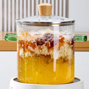 High Borosilicate Glass Soup Pot Noodle Soup Pot Special Wine Boiling Ceramic Stove Heating Set for Home Use Chinese Style