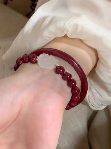 Natural Crystal Bloodstone Bracelet for Women Original Design Lucky Charm Bead Unusual Fashion Jewelry Good Luck Bracelets