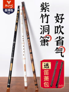 Professional Bamboo Flute Instrument Purple Bamboo Short Flute Ancient Style Eight Holes GF Tuned One Third Section Flute