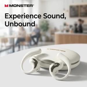 Monster | Monster Open Ear Earbuds Wireless Bluetooth 6.0 Headphones Earchip ENC Noise Cancelling Gaming Sport Headset for Workout Running