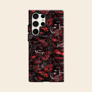 Ốp Lưng Bảo Vệ Toàn Diện Red Oni Skull Cho Samsung Galaxy S26 S25 S24 A56 A36 Plus Ultra - Ốp Thời Trang Cao Cấp Chống Xước Chống Sốc Chất Liệu TPU PC