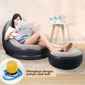 HULULU Sofa Bed Single Inflatable Sofa With Pump Lazy Inflatable Thickened PVC Lounger Seat Sofa Camping Portable Lazy Man Tatami Bean Bag Sofa