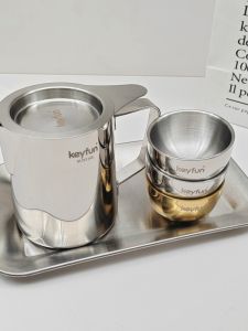 Outdoor Travel Tea Set 316 Stainless Steel Portable Mini Kung Fu Tea Set Suit Outdoor Tea Making and Drinking Equipment