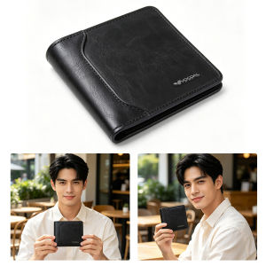 MENSPE Mens Wallet Cash Slot Simple Short Wallet Soft PU Business Wallet Retro Wallet Multi-Card Position Wallets Travel Purses Coin Wallet
