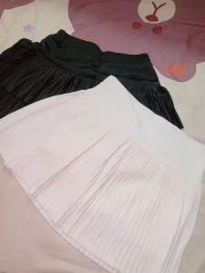 Chân váy xếp ly dáng ngắn Quần váy tennis điệu đà lưng cao cạp khóa vải tuyết mưa 167