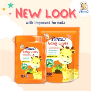 PUREEN Baby Wipes Fragrance Free 150s Jar+Refill 150s Refill ( Green ) ( Orange )
