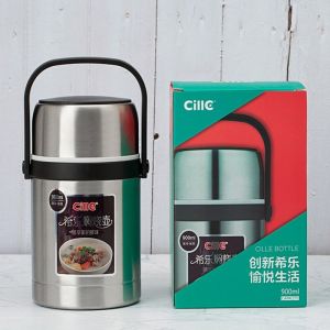 HiLe Large Capacity Stainless Steel Insulated Lunch Box Portable Bento Box Childrens Soup Pot Long-lasting Heat Retention