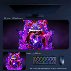 Potdemiel | Precision Edge Large Size 90x45cm Office High Value Anime Keyboard Pad Anime Leather Mouse Pad Pokémon Pikachu Leather Mouse Pad
