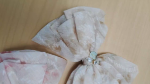 HR101 - Pita Rambut Wanita Motif Bunga Elegan | Hair Bow Korea Floral Aesthetic