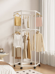 Simple Portable Indoor Clothes Drying Rack Bedroom Carbon Steel Storage Coat Hook Modern Style Furniture Home Living Room