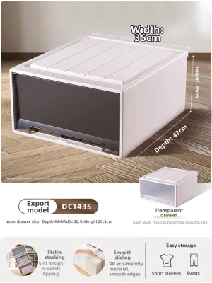 Home Use Plastic Drawer Type Storage Box Clothes Organizer Wardrobe Storage Box Adult Clothing Organizer Japanese Style