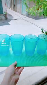 SET 4 LY NHỰA TRÒN SỌC HOFACO 350ML NHIỀU MÀU - 4 LY NHỰA