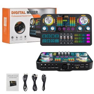 IRIN | IRIN S30 Bộ Trộn Âm Thanh Thẻ Âm Thanh Trực Tiếp DJ Trộn Hiệu Ứng Thay Đổi Giọng Nói Thiết Bị Ghi Âm Nhạc Kim Loại Nhựa ABS