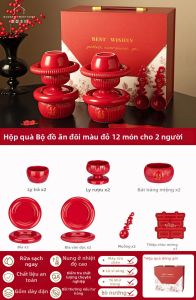 MODERN SWEETHOME | Bộ Tách Trà Cưới Đỏ 1 Cặp