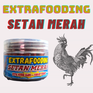 EXTRAFOODING BIRU (TOPLES) SETAN MERAH NEW - Isi 100 Butir sarapan ayam