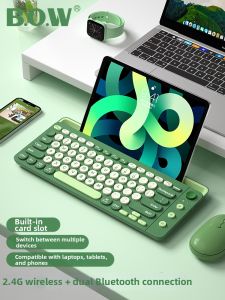 B.O.W | Wireless Multi-Mode Bluetooth Keyboard and Mouse Set for Apple Devices with Charging Slot